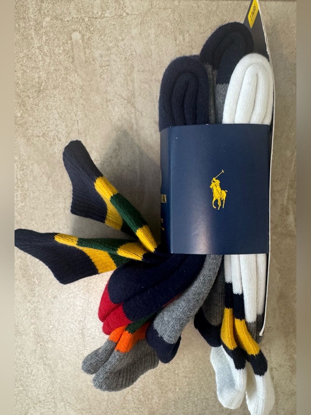 Polo Ralph Lauren 3-pk Multi Stripe Crew Socks - Picture 7 of 8